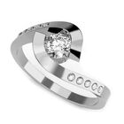 Anillo de Compromiso de 14K con Diamante de Laboratorio 0.50 CT F VS1 Talla 6 ORO BLANCO 14K &ndash; / M1004-50-14W-LG-6