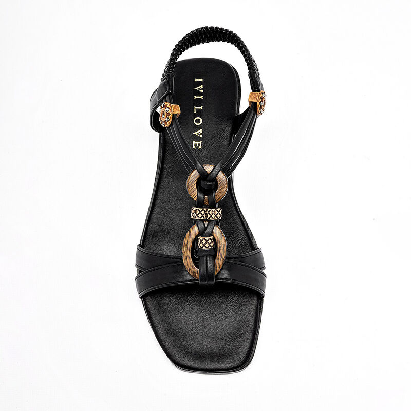 Ivi Love sandalia piso para mujer negro cod 140... image number null