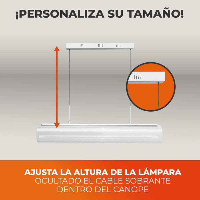 L&aacute;mpara Colgante LED Tubo de Acr&iacute;lico 1.20 m de... image number null