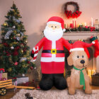 Inflable Navideño Santa Y Amigo Luz Led 1.50 Mts Santa Claus