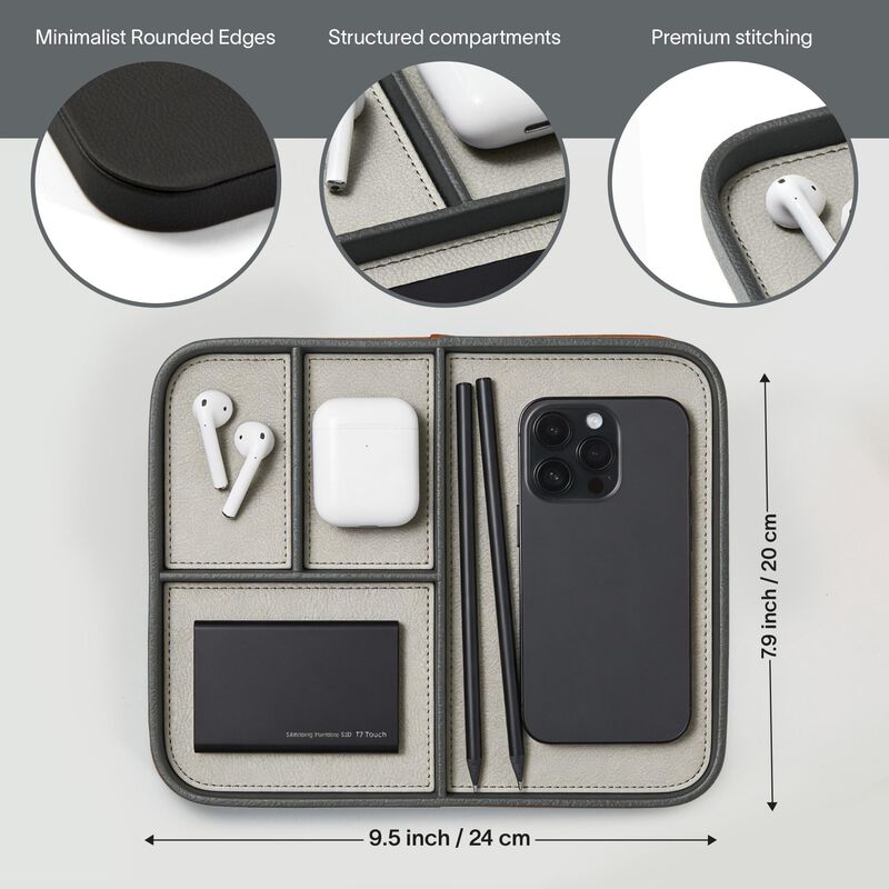 Bandeja Nordik By Design 24 &times; 20 cm Gris Sahara... image number null