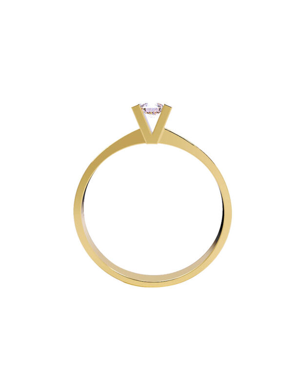 Anillo de Compromiso en Oro Amarillo 10K con Ci... image number null