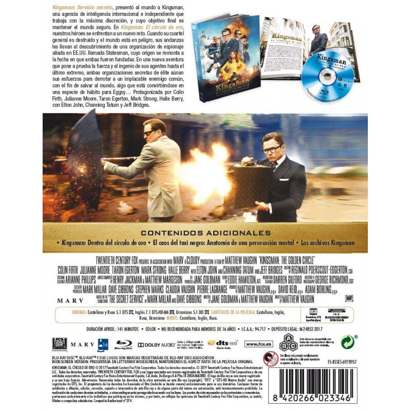 Kingsman: El Circulo De Oro Bluray Digibook [Bl... image number null