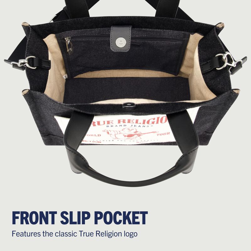 Bolso True Religion De Mezclilla Negro Mediano ... image number null