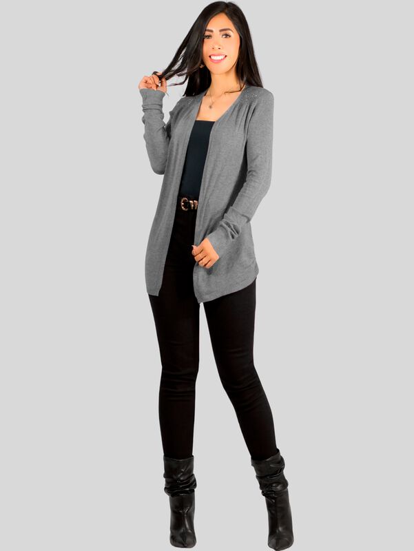 Suéter Abierto De Mujer Con Detalles En Estoper... image number null