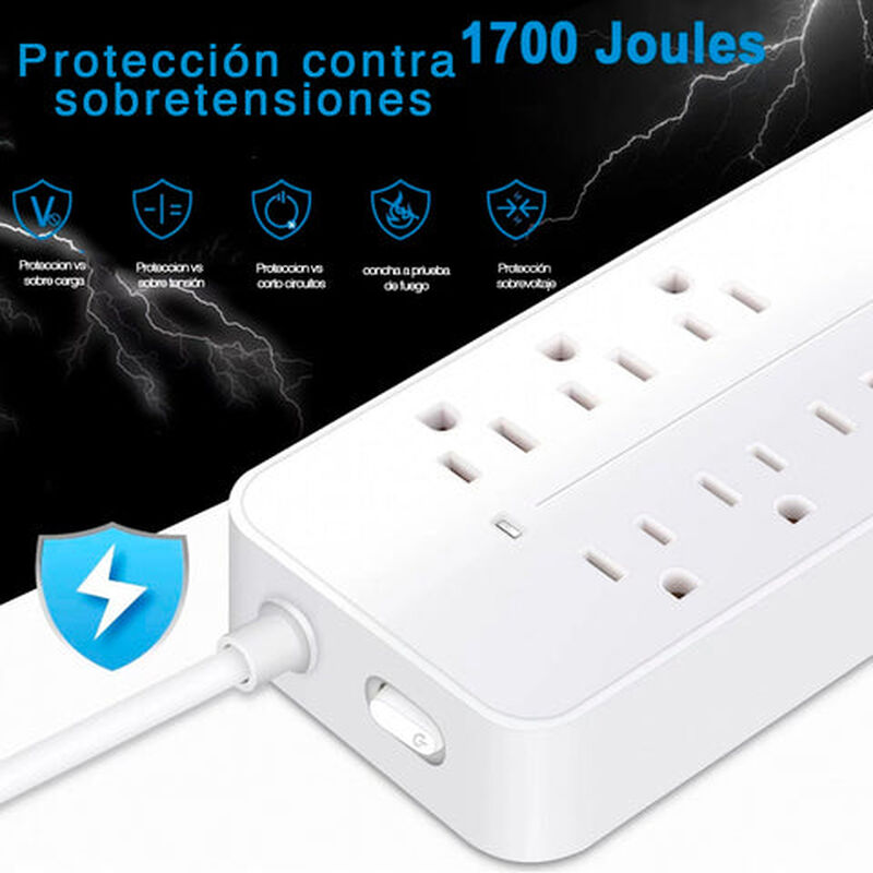 Multicontacto Fratech 5 tomas AC y 3 salidas US... image number null