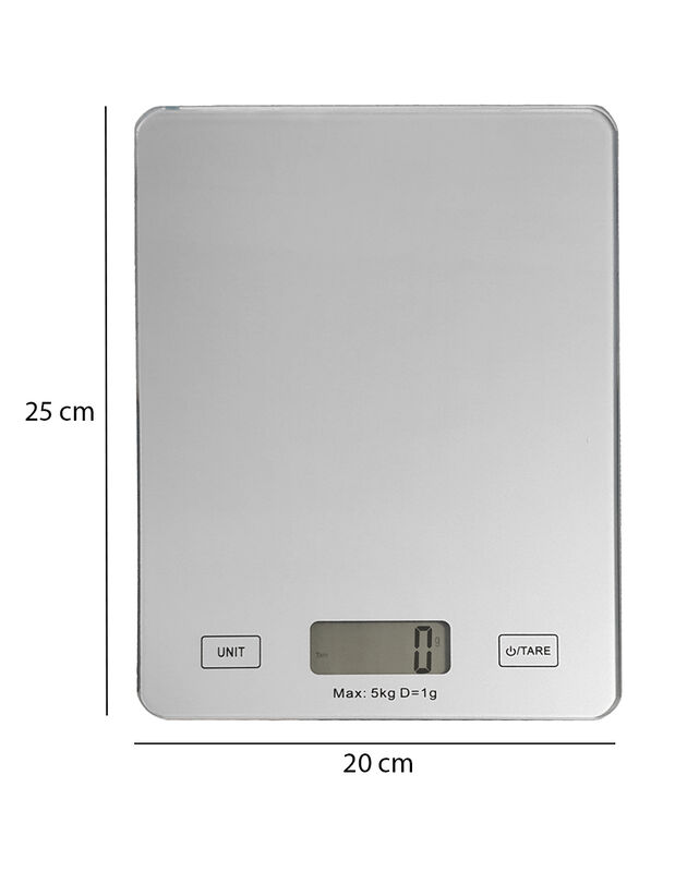Bascula de Cocina Ommega Digital 5 Kg Plata image number null