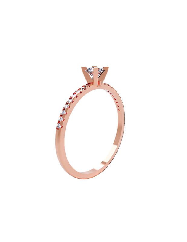 Anillo de Compromiso de 14K con Diamante de Lab... image number null