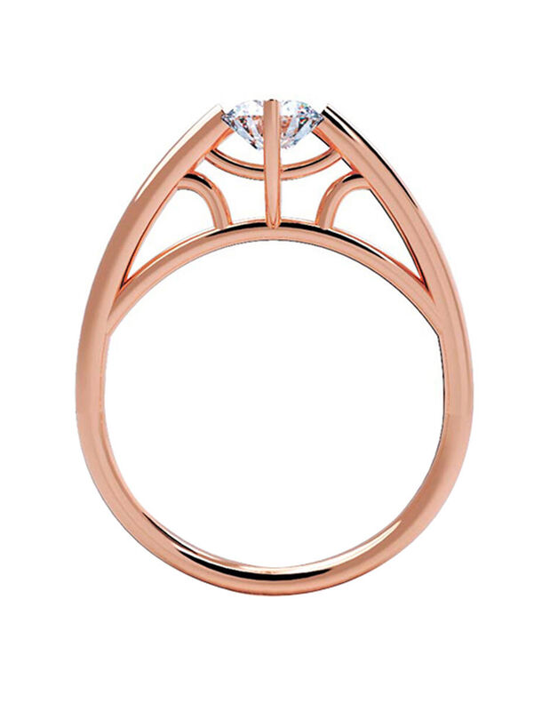 Anillo de Compromiso en Oro Rosa 14K con Circon... image number null