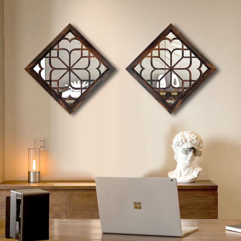 Espejo De Pared Worred Square Rustic Farmhouse ... image number null