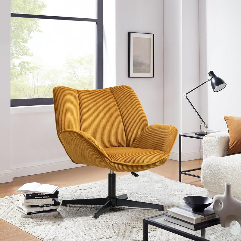 Silla Giratoria Ajustable Con Brazos, Tela Pana... image number null