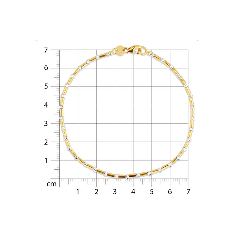 Pulsera De Oro Amarillo Y Blanco 14k 19 Cm | Bi... image number null