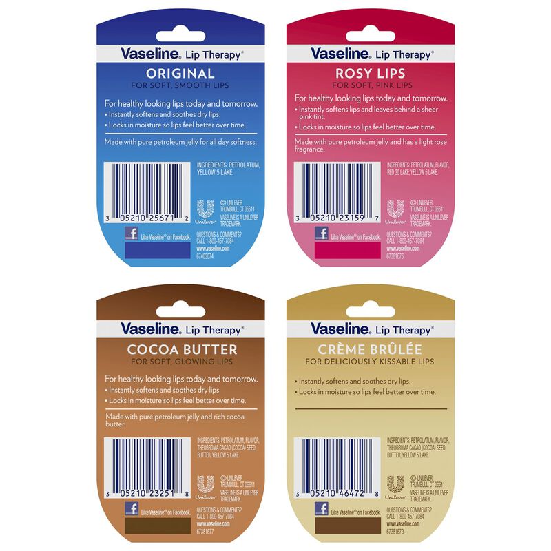 Set De B&aacute;lsamo Labial Vaseline Lip Therapy Rosy... image number null