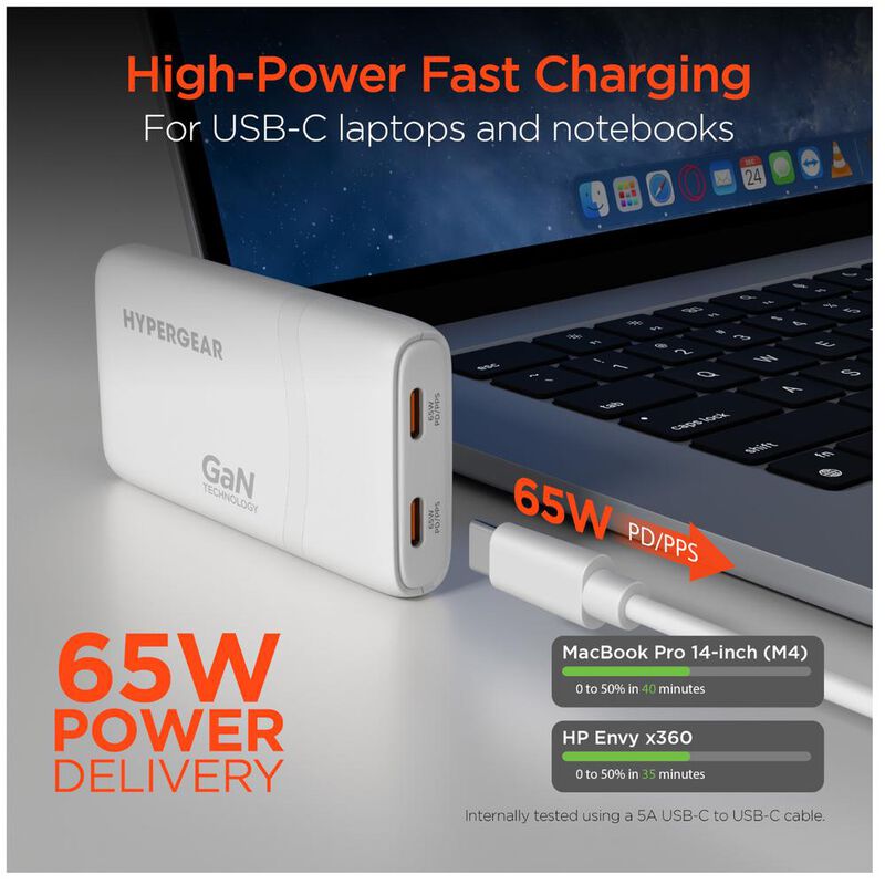 Hypergear Cargador De Pared Blanco 65w Speedboo... image number null
