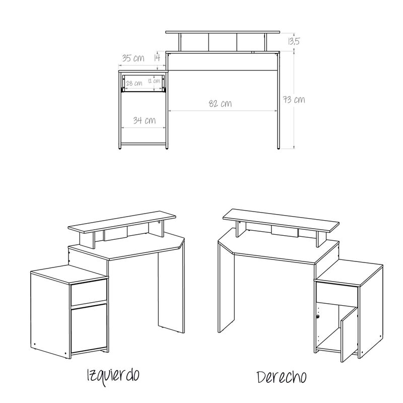 Escritorio Gamer Tron Moderno para PC, Para 2 P... image number null
