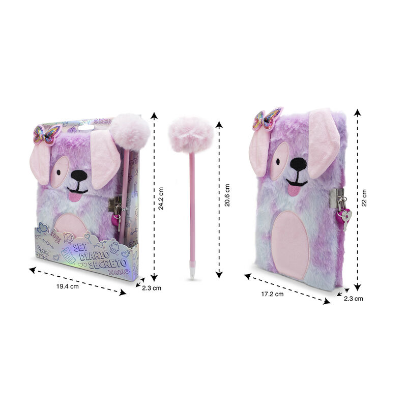 Set Diario Secreto Perrito de Peluche con Canda... image number null