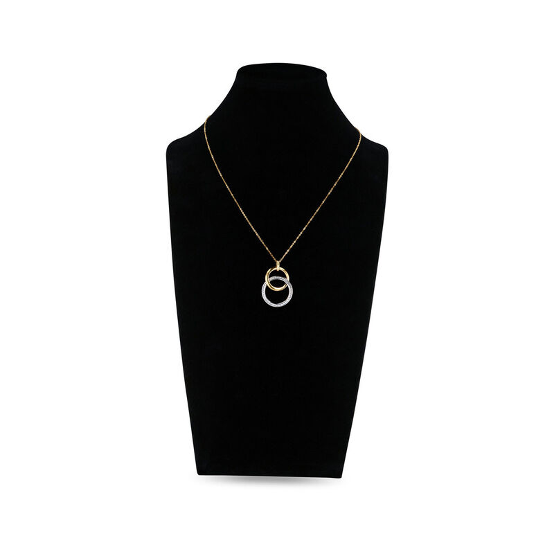 Dije Bicolor 10k Con Zirconias + Cadena (sku D)... image number null