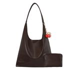 Bolso De Mano Songkedora 40 cm Vegano Estilo Hobo Con Detalle De Cereza