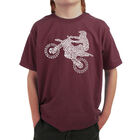 Camiseta Word Art para Ni&ntilde;o - Motocross Freestyle (FMX) - Granate