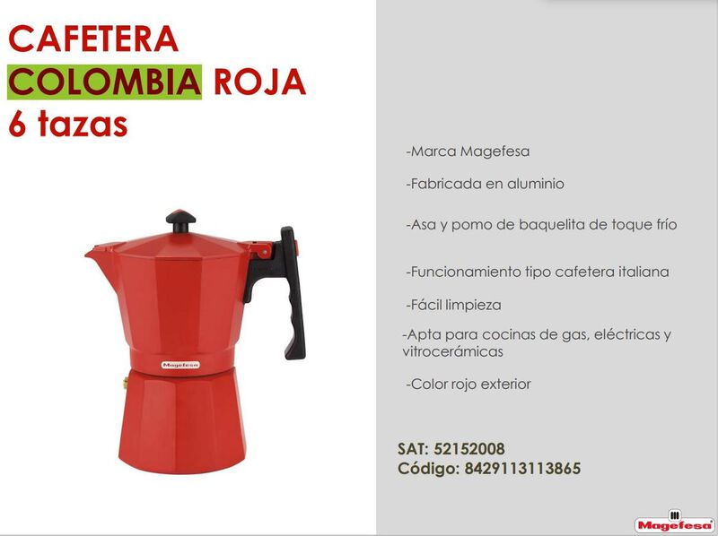 Cafetera Tetera Italiana Magefesa Colombia Colo... image number null