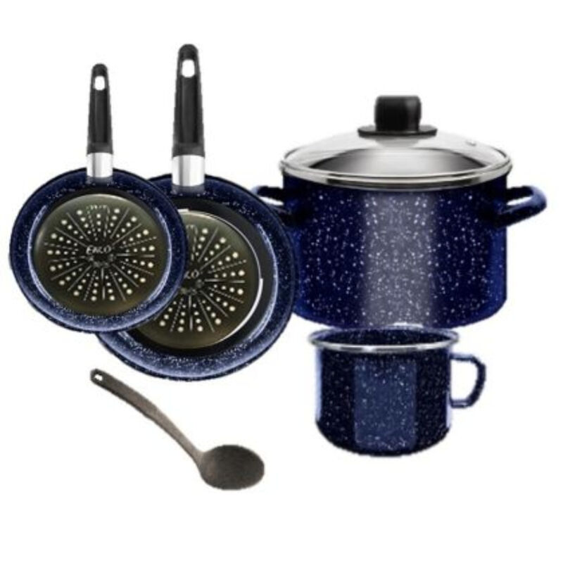 Bateria Ekco Jeans 6 Piezas Azul + Cafetera Per... image number null