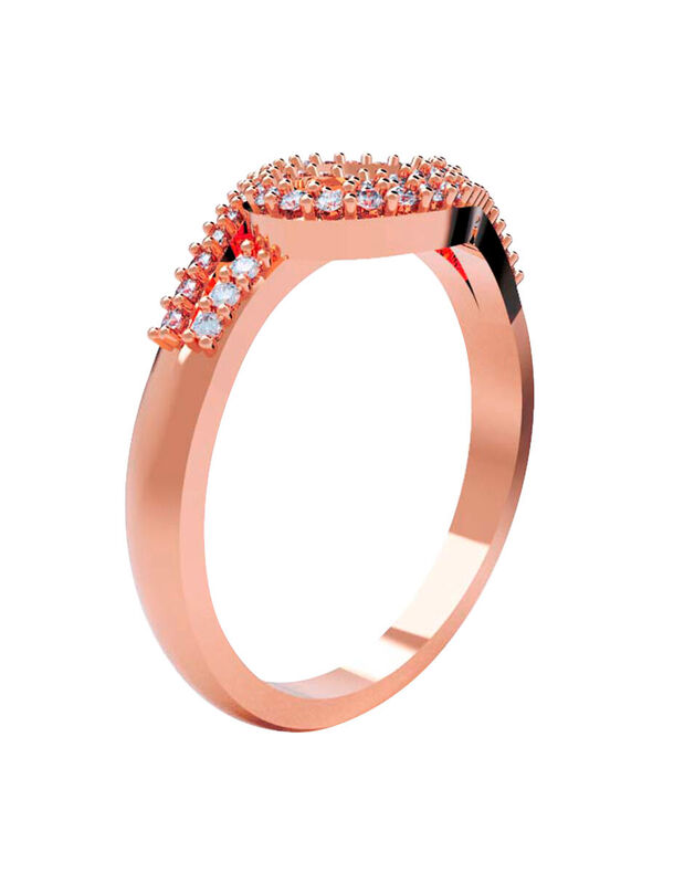 Anillo de Compromiso en Oro Rosa 14K con Circon... image number null