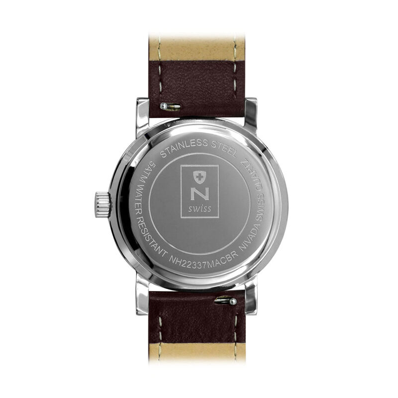 Reloj Nivada Corporate Cab Acero/Piel Caf&eacute; Cara... image number null
