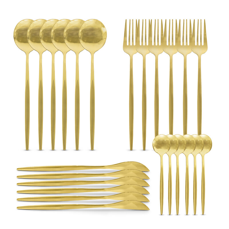 Cubiertos Dorados 24 Pzs image number null