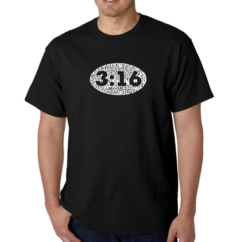 Camiseta Word Art Para Hombre - Juan 3:16 - Neg... image number null