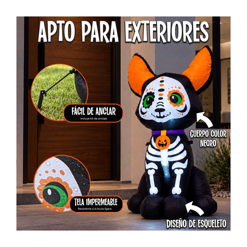 Inflable Halloween Perro Chihuahua Esqueleto 12... image number null
