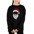 Sudadera De Cuello Redondo Word Art Para Ni&ntilde;a - Feliz Navidad - Negro