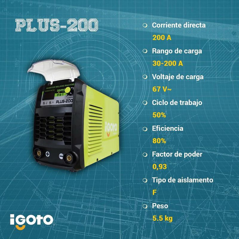 Soldadora Igoto PLUS200 Tipo Inversora Plus 200... image number null