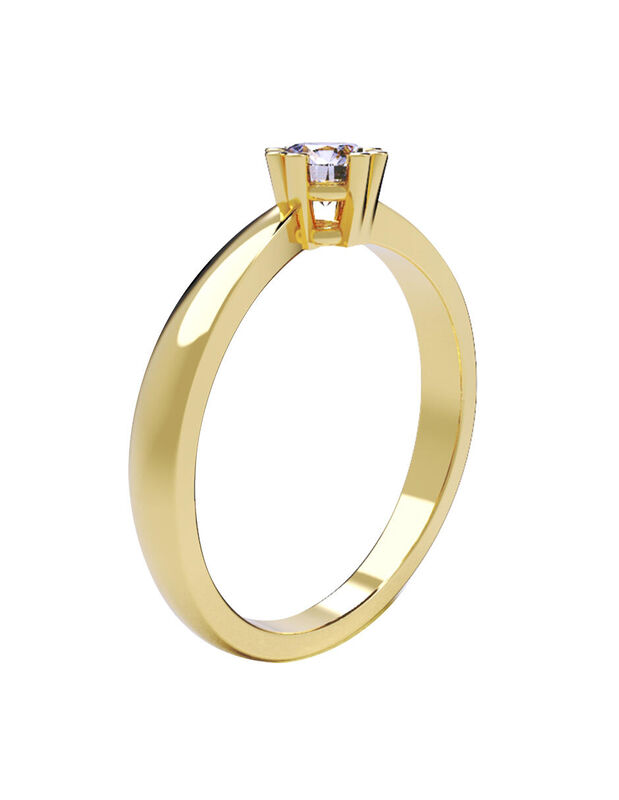 Anillo de Compromiso en Oro Amarillo 14K con Ci... image number null