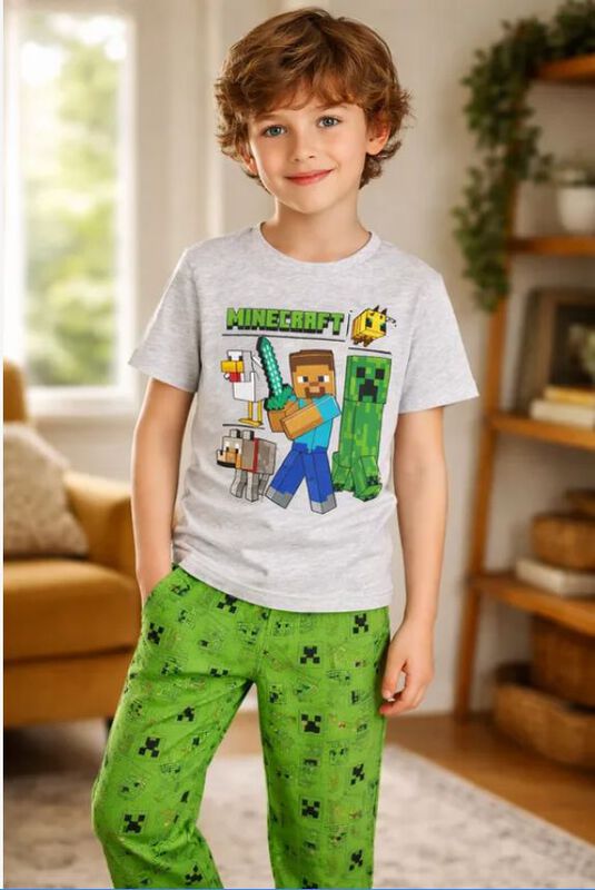 Pijama Minecraft Para Ni&ntilde;os I Conjunto Pantal&oacute;n... image number null