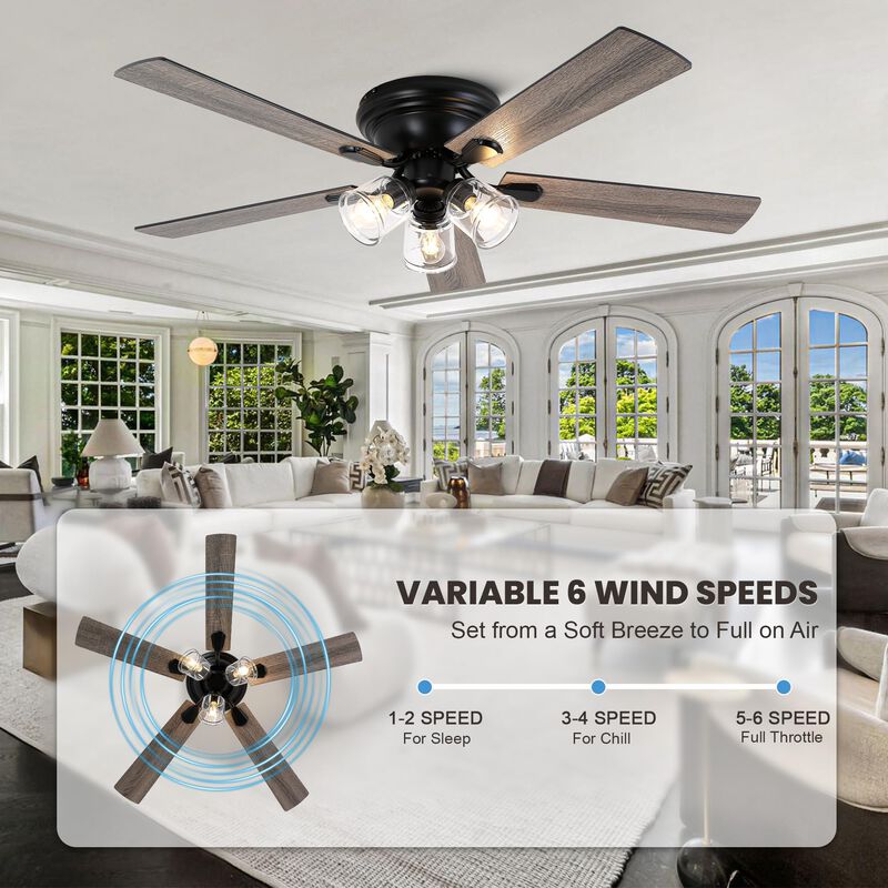 Ventilador De Techo Dawn Whisper 132 cm Con Luc... image number null