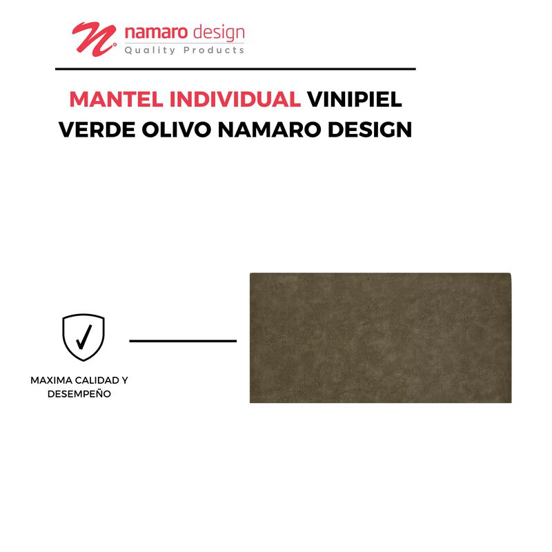 Mantel Individual 4 Piezas Vinipiel Verde Oliv ... image number null