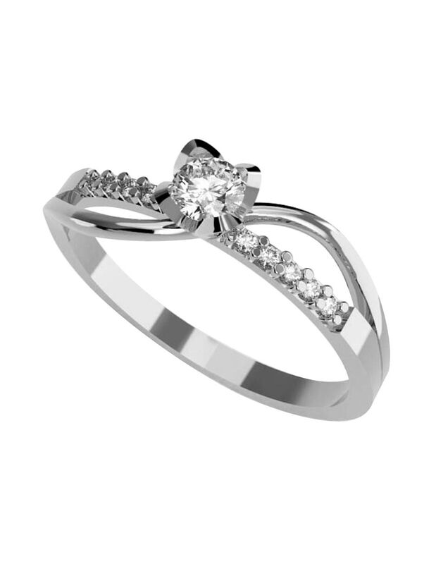 Anillo de Compromiso en Oro de 10K con Circonia... image number null