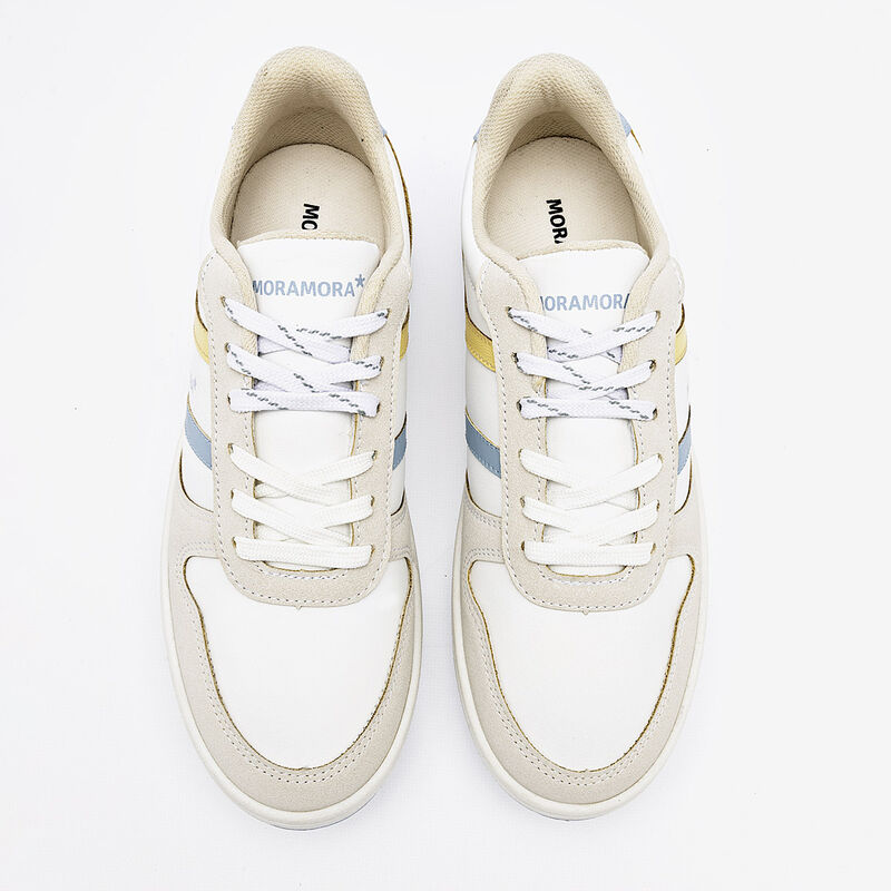 Moramora tenis para mujer latte blanco azul cod... image number null