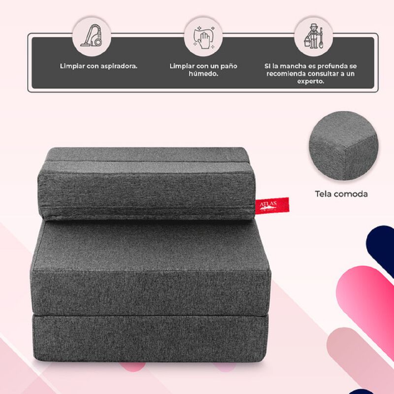 Sillón Plegable Tipo Puff Atlas Basics Gris Cla... image number null