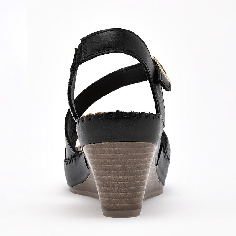 Lobo Solo sandalia cu&ntilde;a para mujer negro cod 14... image number null