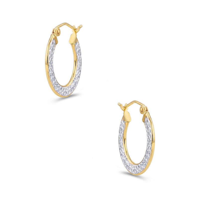 Arracadas De Oro Amarillo Y Blanco 14k (18 Mm A... image number null