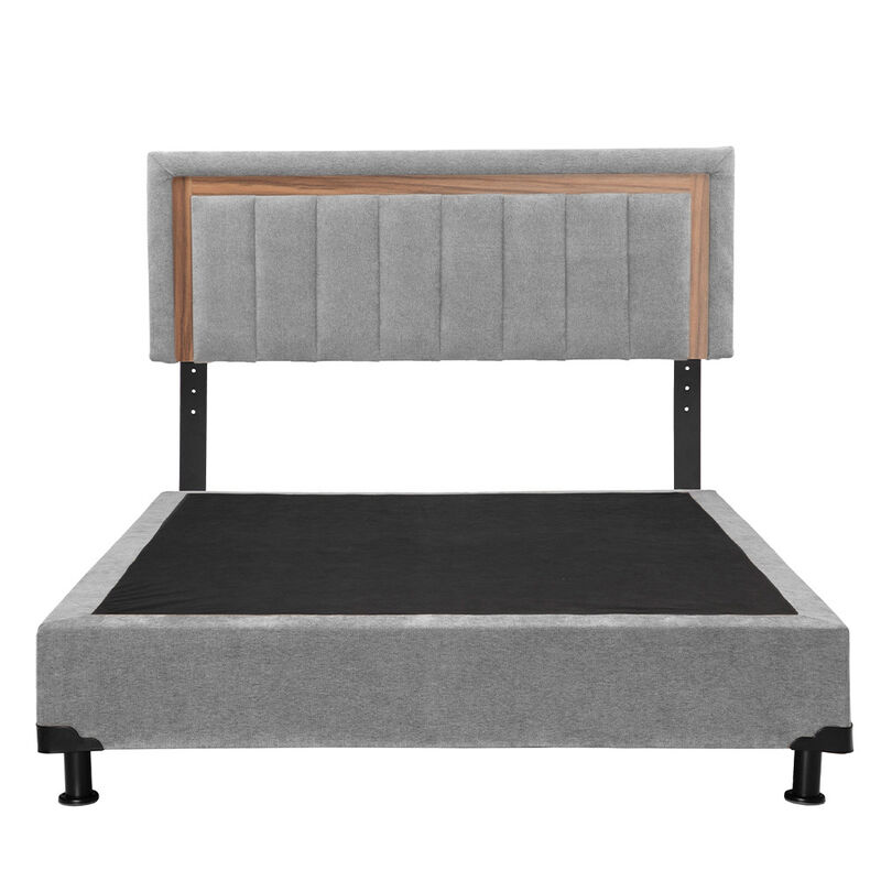 Cabecera Queen Size Trinity Ventur Con Box Gris image number null