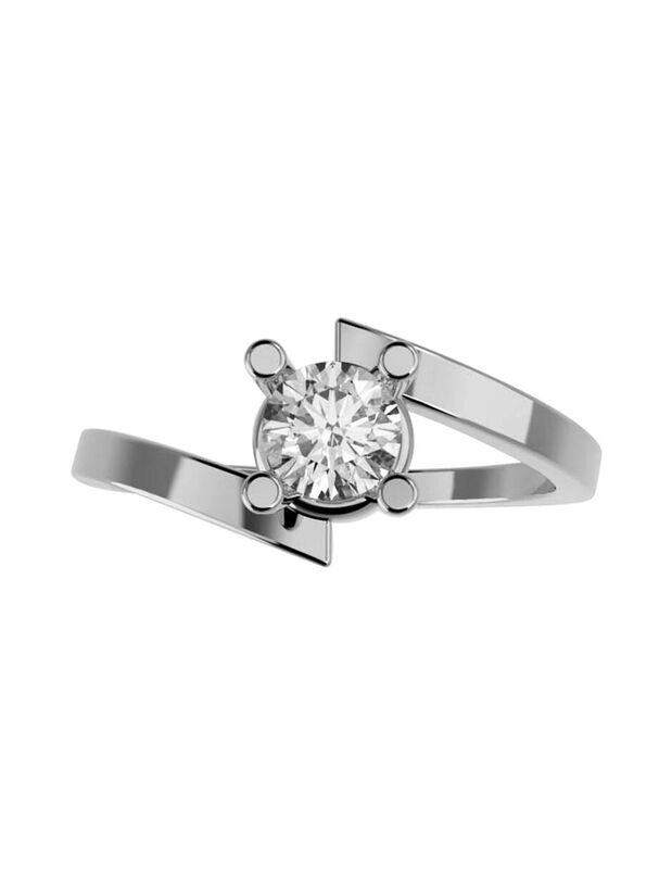 Anillo de Compromiso en Oro Blanco 14K con Circ... image number null