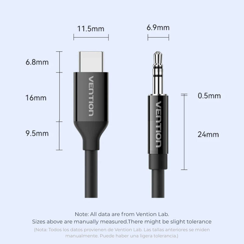 Cable Audio Tipo C A Jack 3.5 mm Universal VENT... image number null