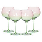 Set 4 Copas Goblet Cristal Verde/rosa Ideen 350 Ml