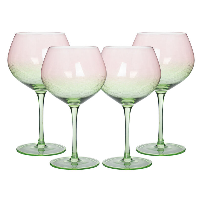 Set 4 Copas Goblet Cristal Verde/rosa Ideen 350... image number null