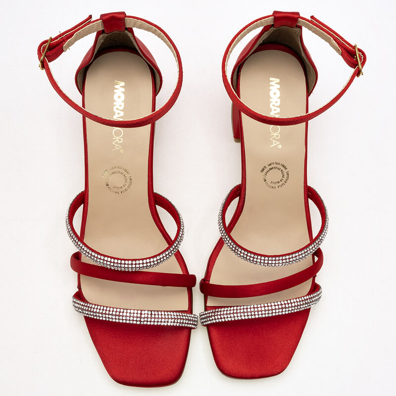 Moramora Zapatilla para mujer rojo satin image number null