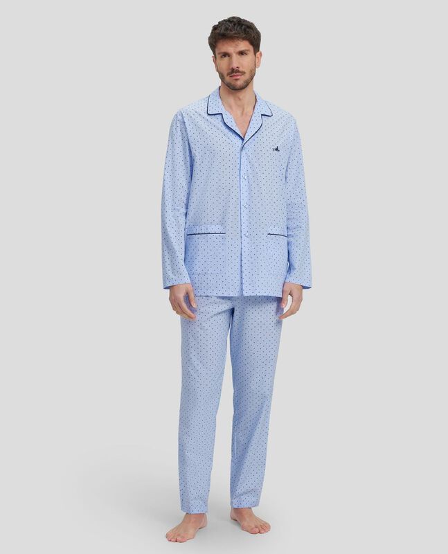 Pijama Estampado para Hombre Azul image number null