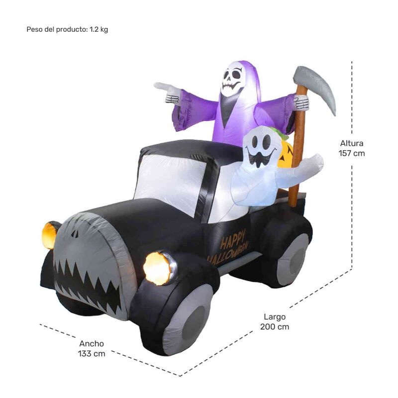 Inflable Halloween Camioneta Terrorifica Led 20... image number null