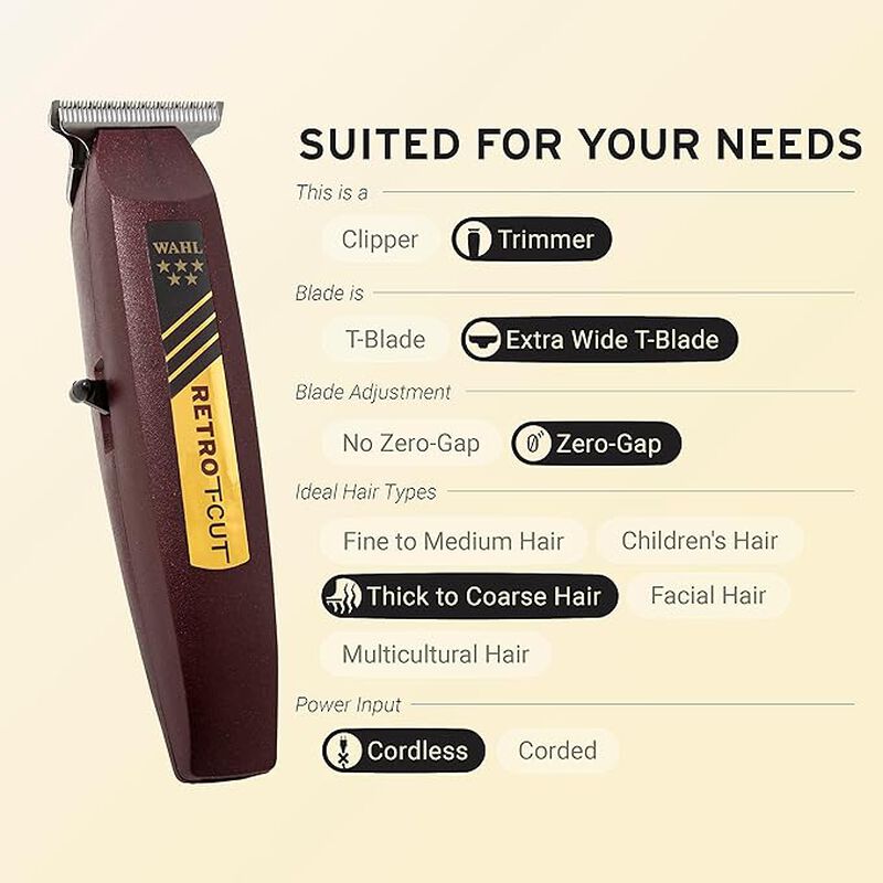 Máquina Rasuradora Wahl Retro "T" Cut (08412) image number null